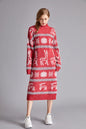 Christmas Reindeer Velvet Sweater Dress for Women